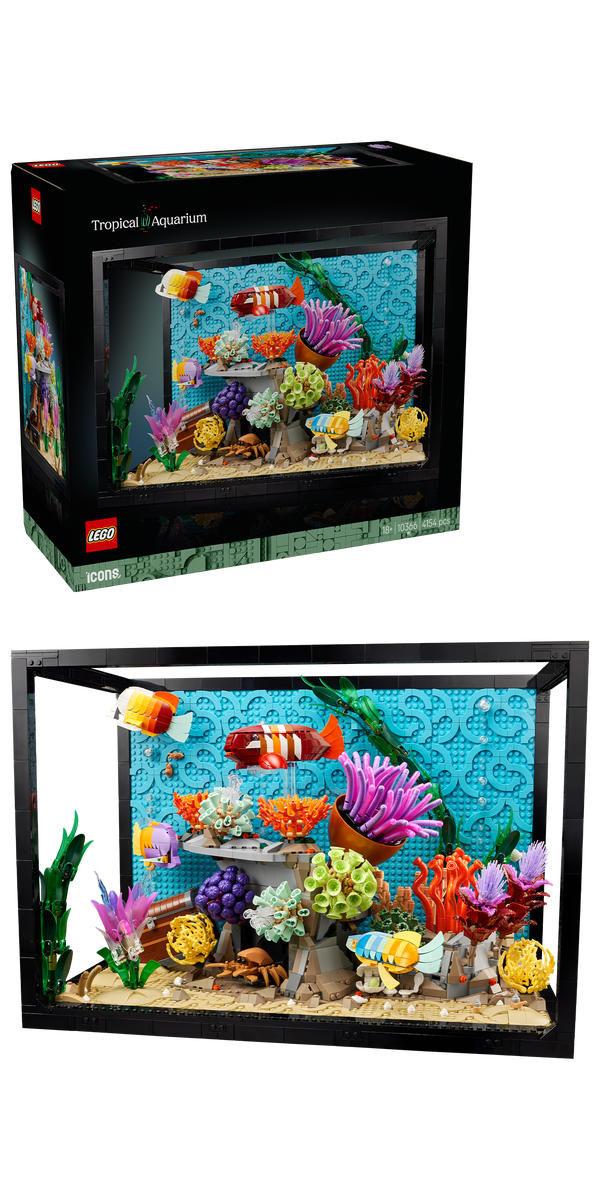 LEGO® Icons Tropiskt akvarium, Byggset med prydnadsakvarium för vuxna 10366