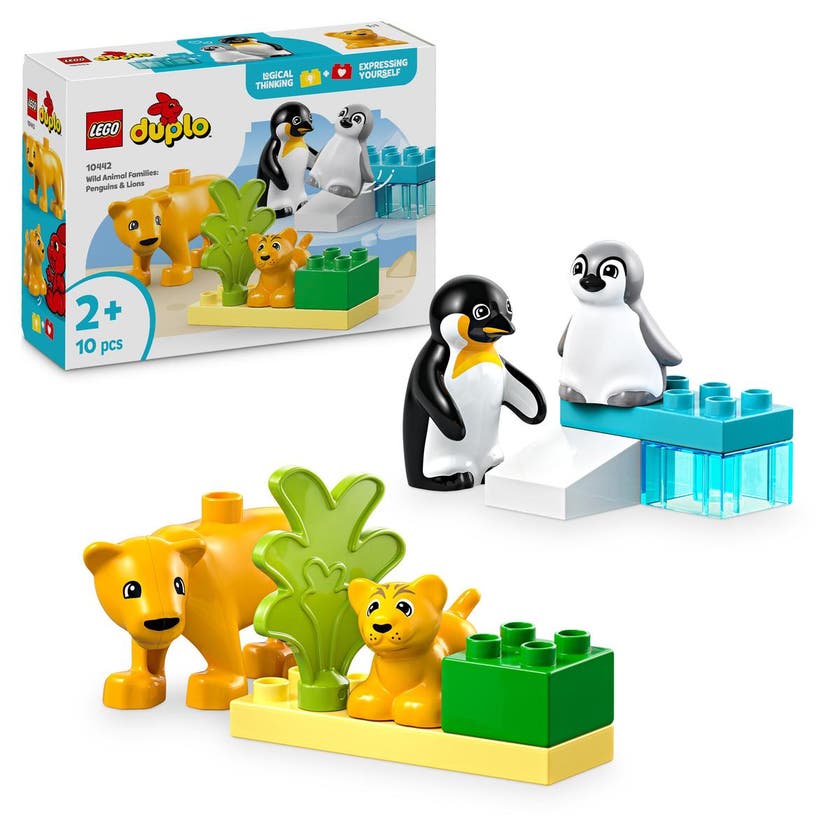 LEGO DUPLO Town 10442, Vilda djurfamiljer: Pingviner och lejon