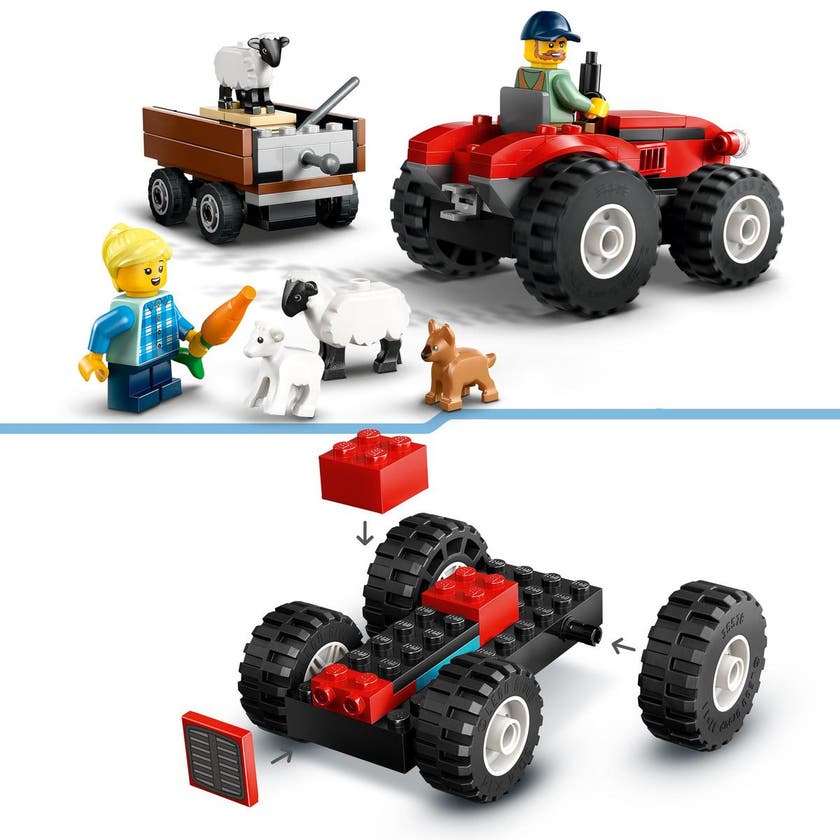 LEGO City Great Vehicles 60461, Röd jordbrukstraktor med släp och får