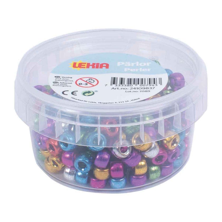 Pärlburk kongo mixade färger metall