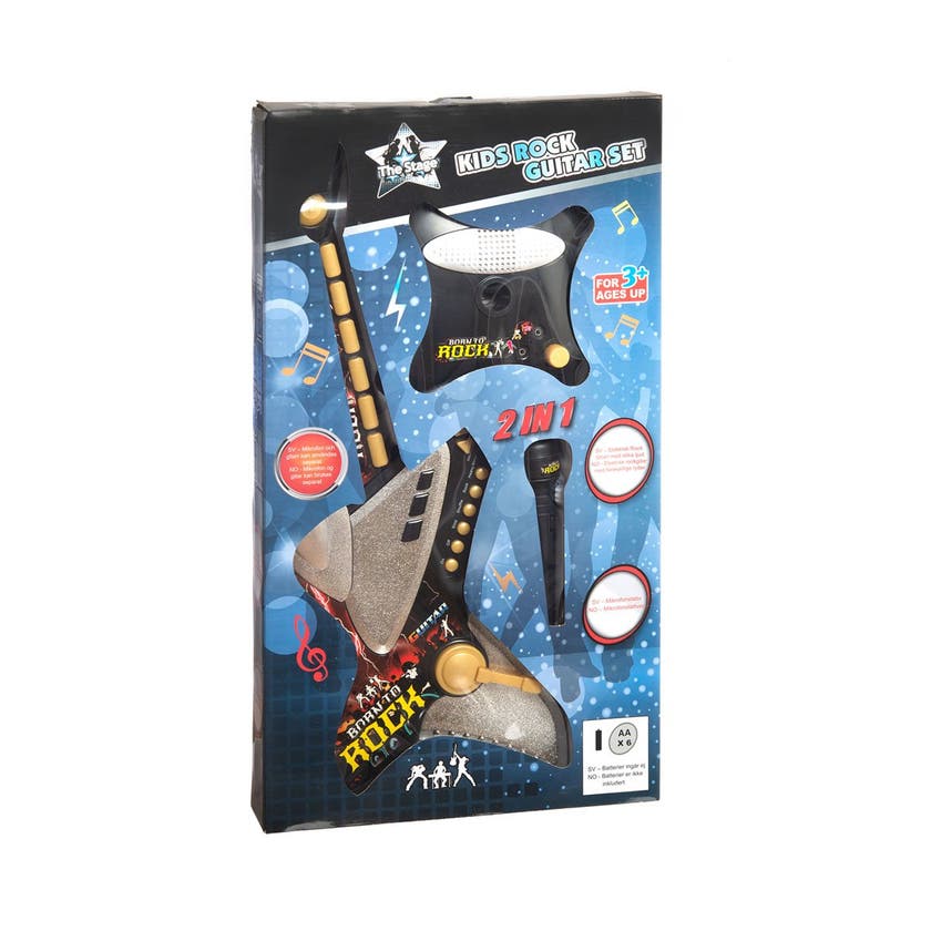 Stage, Batteridriven rockgitarr med mikrofonstativ